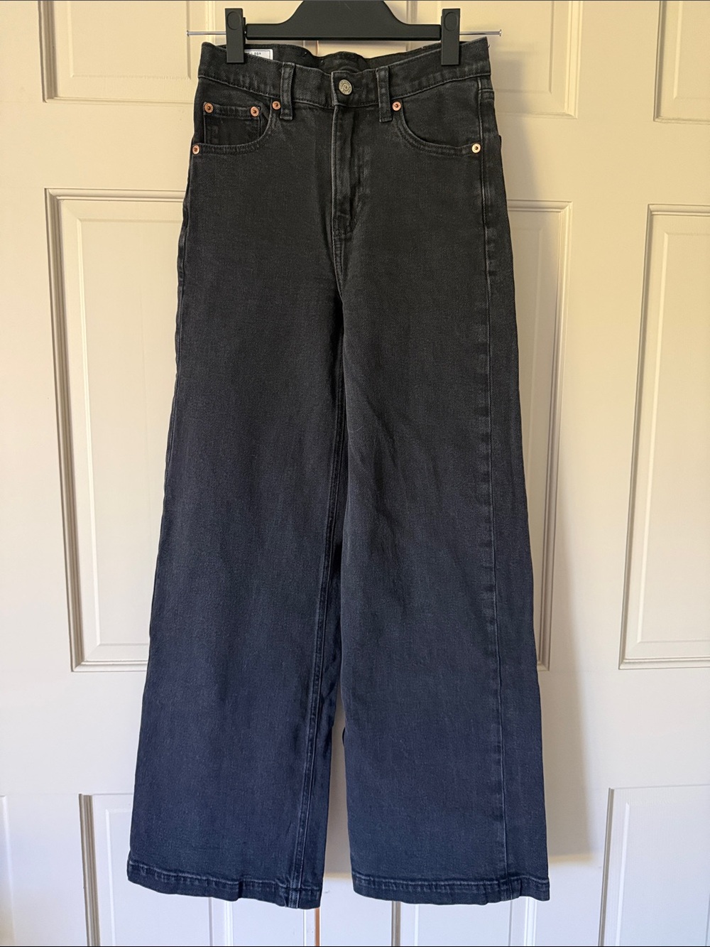 GAP High-Rise Wide Leg Black Jeans